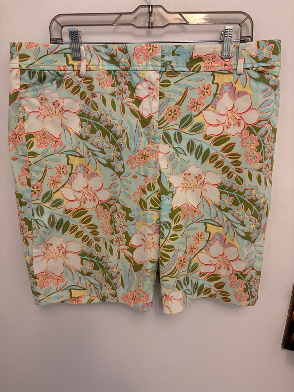 Talbots Floral Bermuda Shorts in Mint, Pink & Green